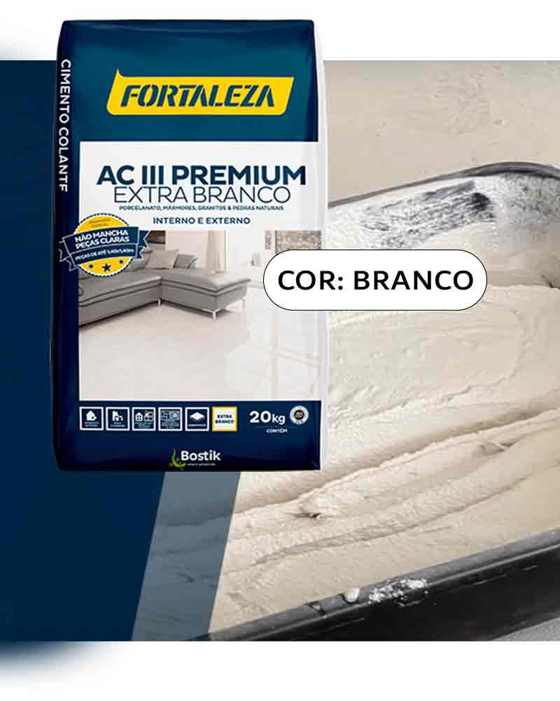 Argamassa AC III FlexPremium 20KG Branca Fortaleza