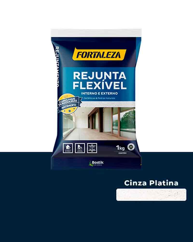 Rejunte Flexível Cerâmicas e Pedras 1KG Cinza Platina Fortaleza