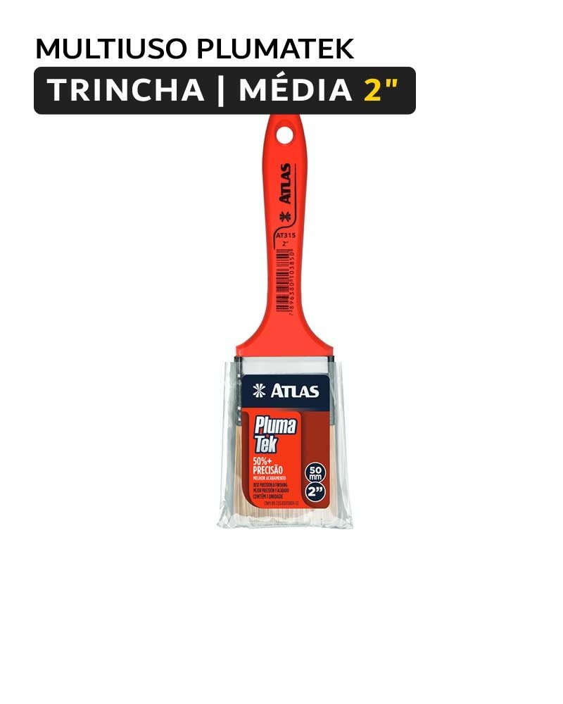 Pincel Trincha Média Para Pintura Multiuso 2" Plumatek - Atlas - Ref ...