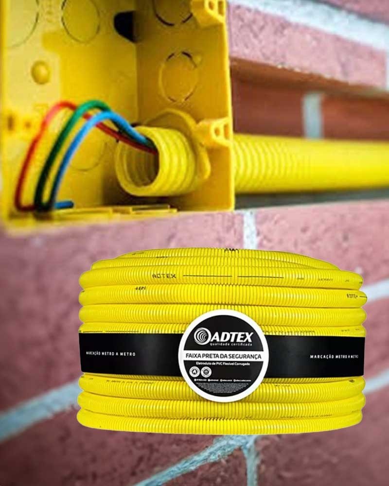 Eletroduto Corrugado 32mm - 1" de 25m - Amarelo - Conduíte Flexível de ...