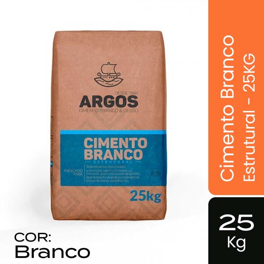 Cimento Branco Estrutural - Saco 25kg - Argos