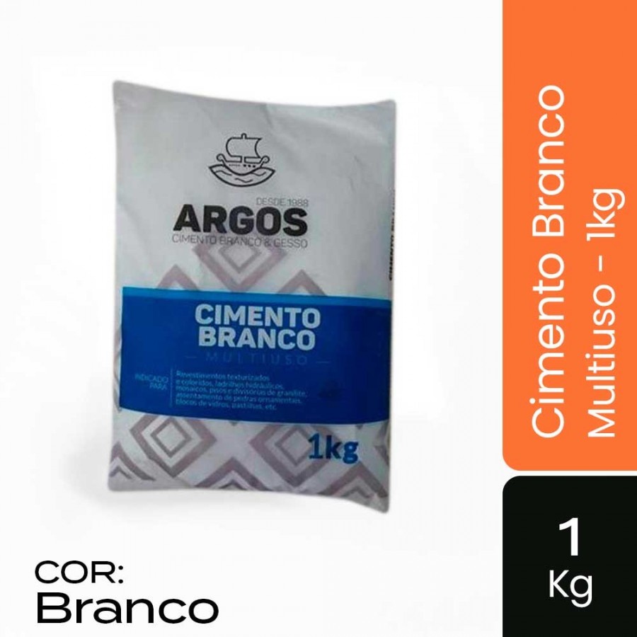 Cimento Branco Multiuso - Saco 1kg - Argos