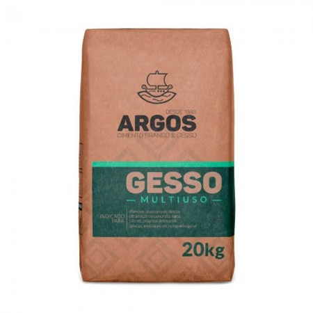 Gesso Branco - Saco 20kg - Multiuso Secagem Rápida Argos