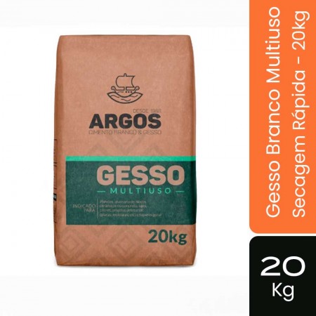 Gesso Branco - Saco 20kg - Multiuso Secagem Rápida Argos