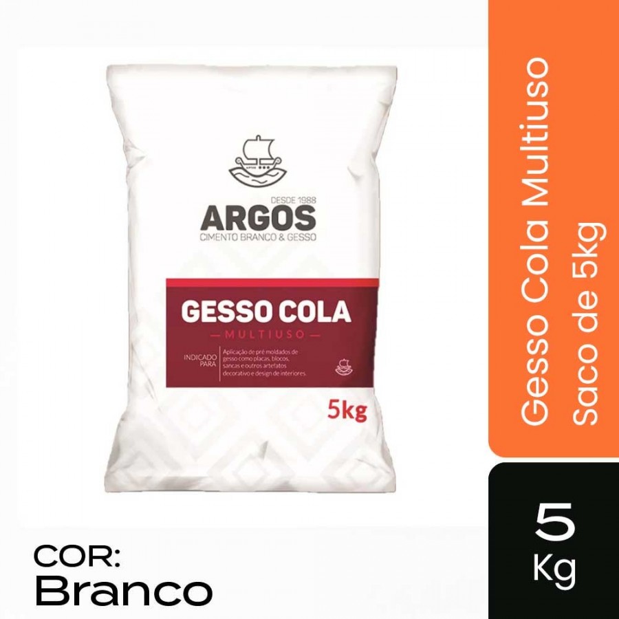 Gesso Cola Branco - Saco 5kg - Argos