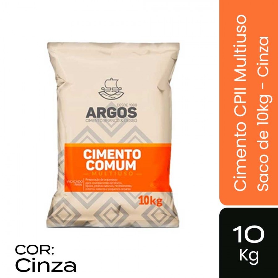 Cimento Comum CPII Cinza - Saco 10kg - Argos
