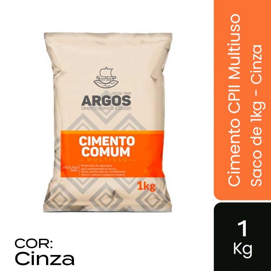 Cimento Comum CPII Cinza - Saco 1kg - Argos