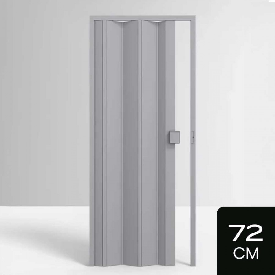 Porta Sanfonada de PVC - 210x72cm - Cor Cinza Permatti