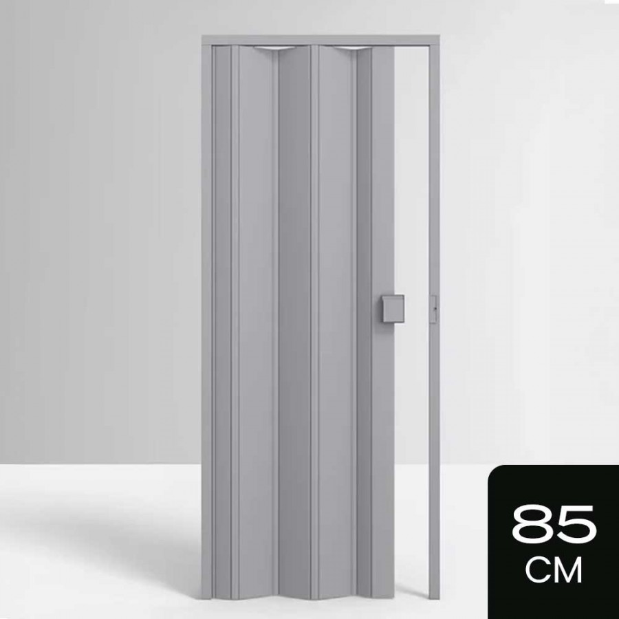 Porta Sanfonada de PVC - 210x85cm - Cor Cinza Permatti
