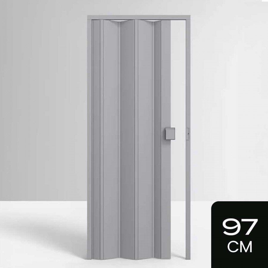 Porta Sanfonada de PVC - 210x97cm - Cor Cinza Permatti