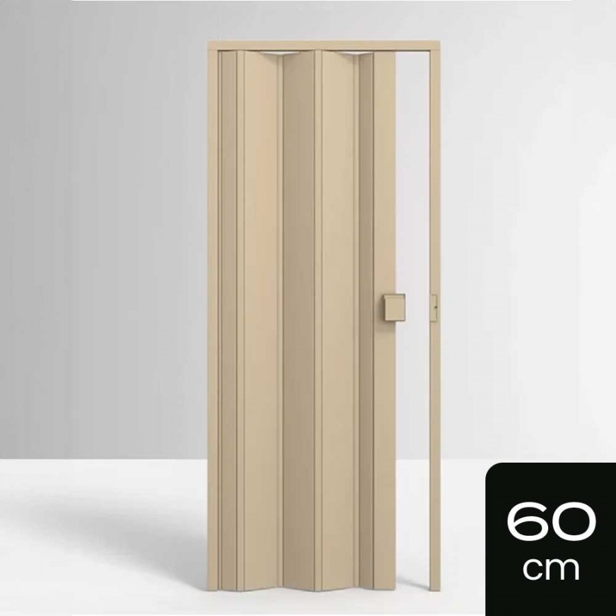 Porta Sanfonada de PVC - 210x60cm - Cor Bege Permatti