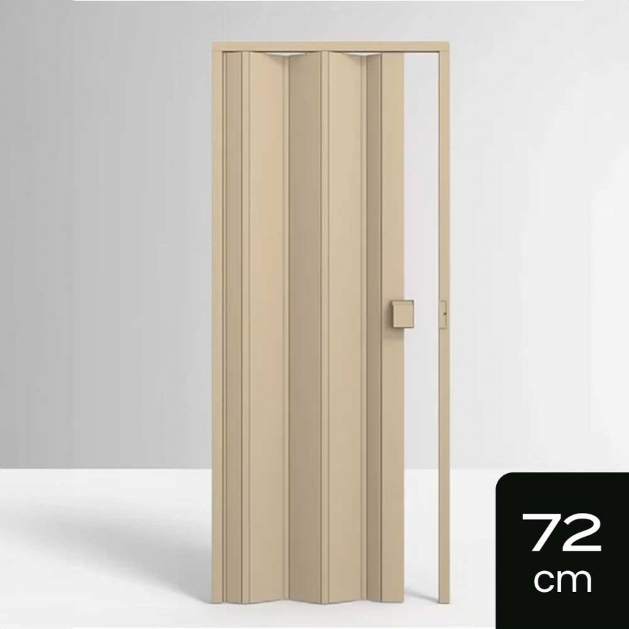 Porta Sanfonada de PVC - 210x72cm - Cor Bege Permatti