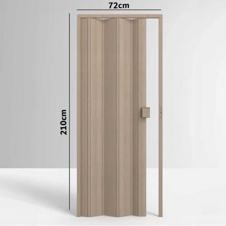 Porta Sanfonada de PVC - 210x72cm - Cor Bege Marmorizado Permatti