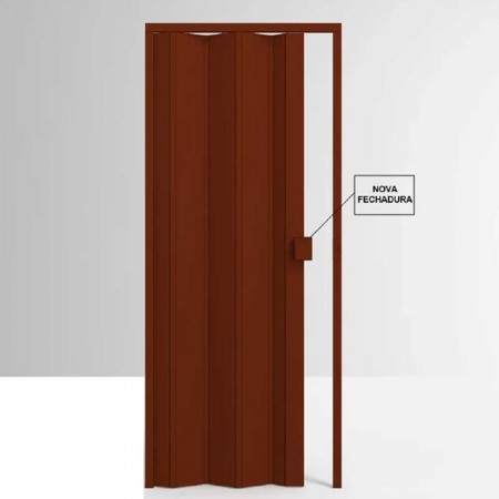 Porta Sanfonada de PVC - 210x97cm - Cor Mogno Permatti