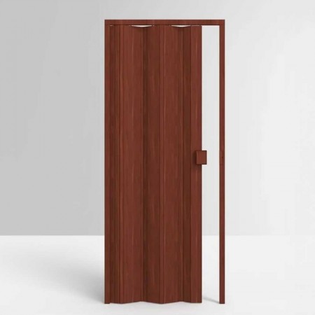 Porta Sanfonada de PVC - 210x85cm - Cor Mogno Madeira Permatti