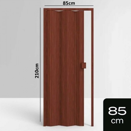 Porta Sanfonada de PVC - 210x85cm - Cor Mogno Madeira Permatti