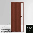 Porta Sanfonada de PVC - 210x97cm - Cor Mogno Madeira Permatti