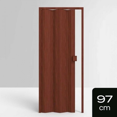 Porta Sanfonada de PVC - 210x97cm - Cor Mogno Madeira Permatti
