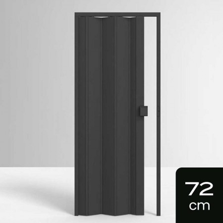 Porta Sanfonada de PVC - 210x72cm - Cor Preto Permatti
