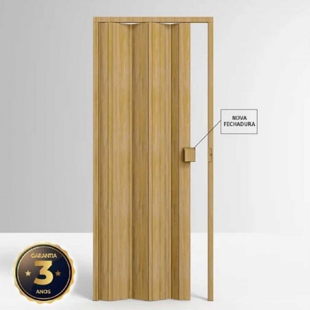 Porta Sanfonada de PVC - 210x97cm - Cor Cerejeira Madeira Permatti