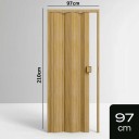 Porta Sanfonada de PVC - 210x97cm - Cor Cerejeira Madeira Permatti