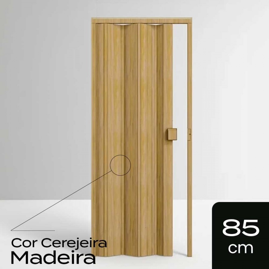 Porta Sanfonada de PVC - 210x85cm - Cor Cerejeira Madeira Permatti
