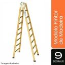 Escada Pintor de Madeira - 09 Degraus - ESEG