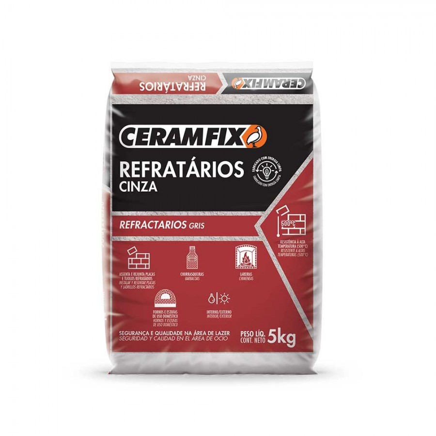 Argamassa p/ Refratários - 5KG - Cinza - Ceramfix