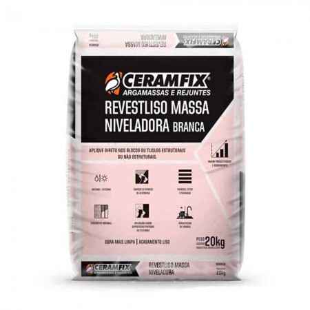 Revestliso Massa Niveladora - 20KG - Branco Hidrorepelente Ceramfix
