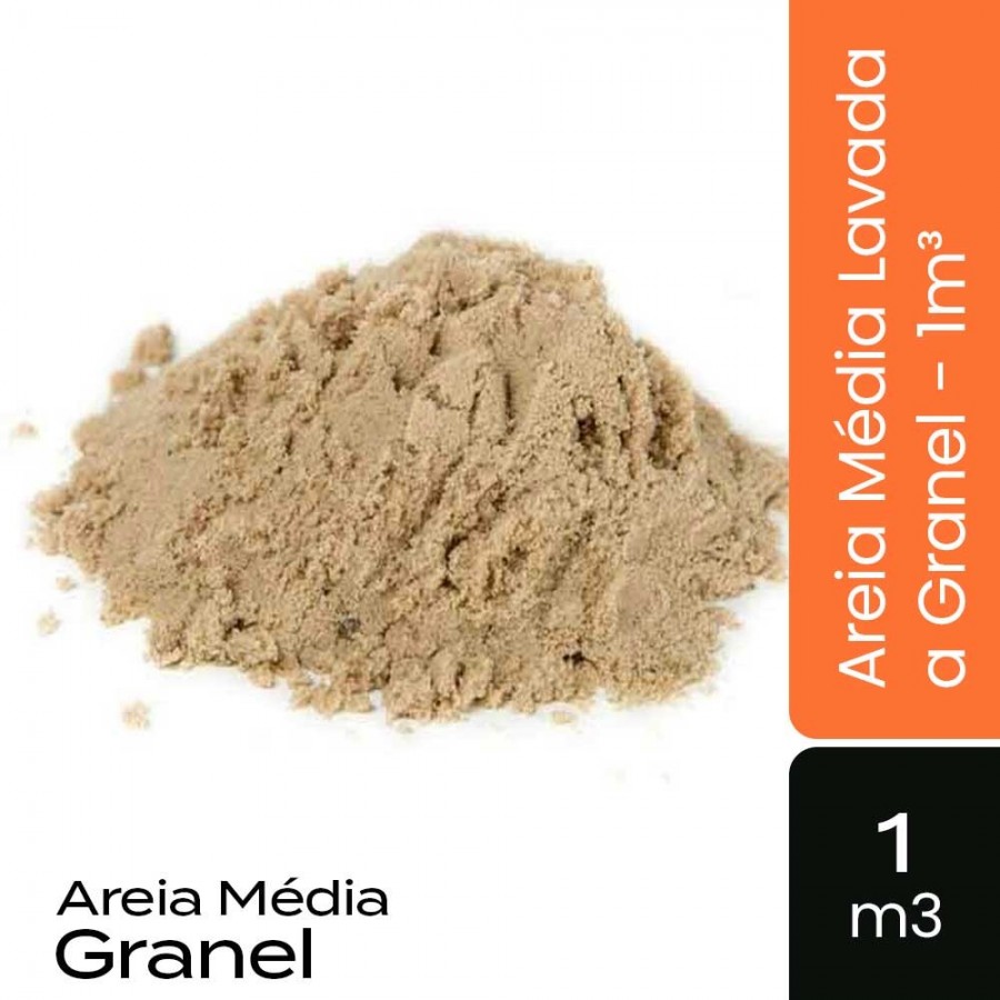 Areia Média Lavada a Granel - 1m³ - Pedrasil