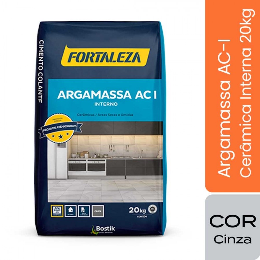 Argamassa AC-I Cerâmicas Interna - 20kg - Cinza - Fortaleza