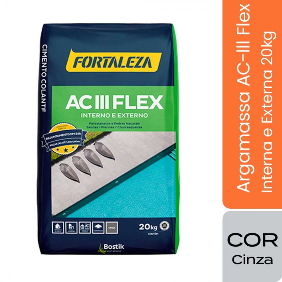 Argamassa AC-III FlexExtra - 20KG - Cinza - Fortaleza