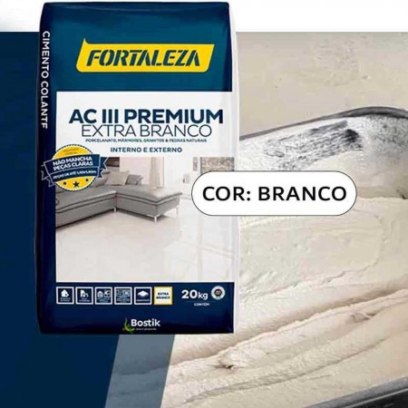 Argamassa AC-III FlexPremium - 20kg - Branca - Fortaleza