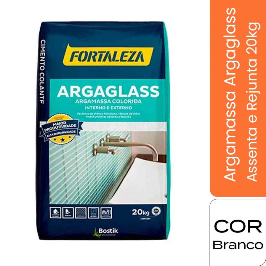 Argamassa Argaglass - 20KG - Branca - Fortaleza Assentamento e Rejuntamento Simultâneo