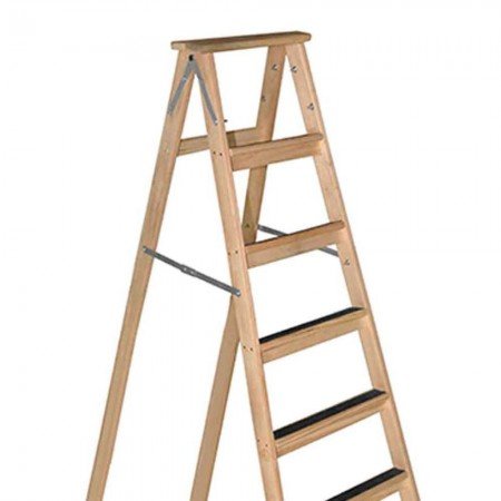 Escada Americana de Madeira Reforçada - 12 Degraus - ESEG