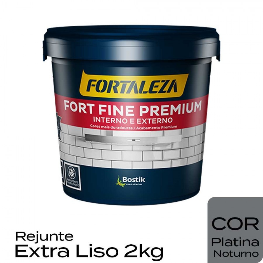 Rejunte Extra Liso Premium - 2kg - Platina Noturno - Fort Fine Fortaleza