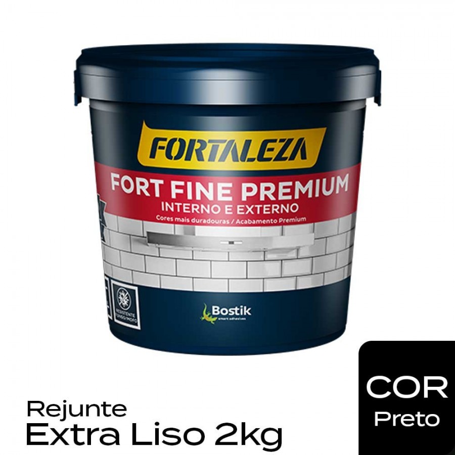 Rejunte Extra Liso Premium - 2kg - Preto - Fort Fine Fortaleza