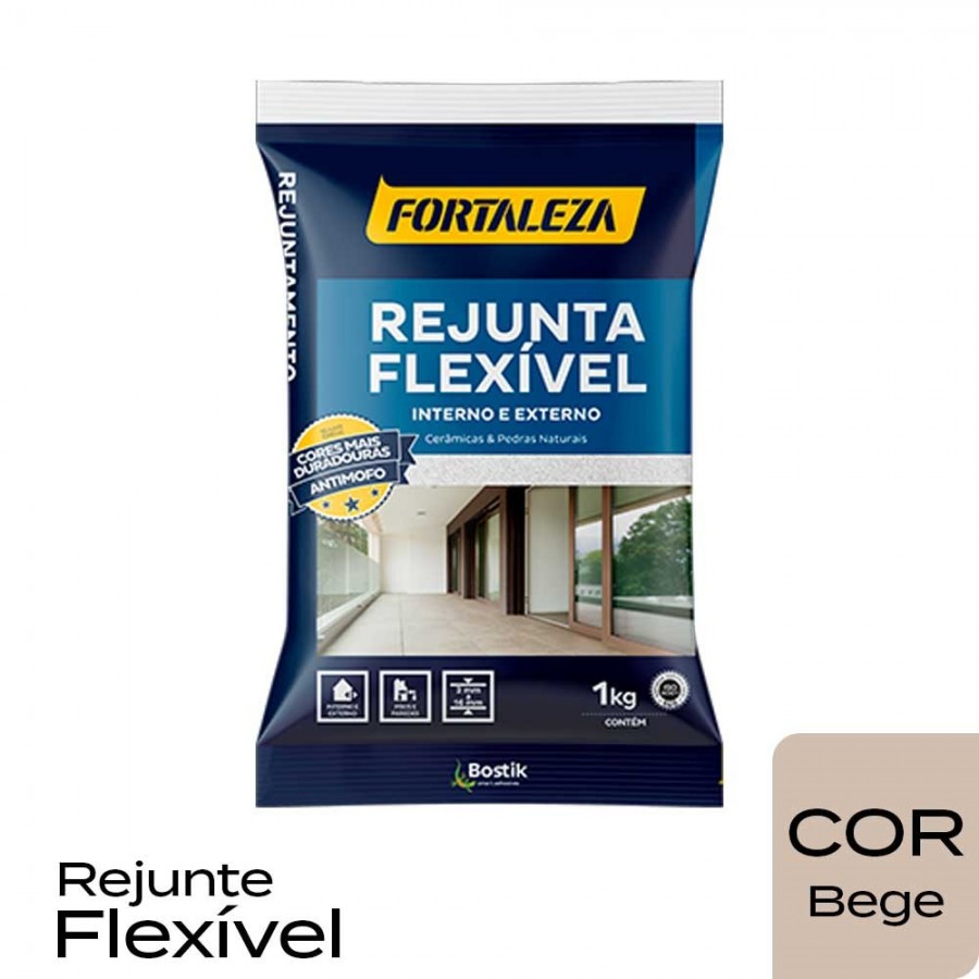 Rejunte Flexível Cerâmicas e Pedras - 1kg - Bege - Fortaleza