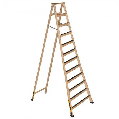 Escada Americana de Madeira Reforçada - 12 Degraus - ESEG