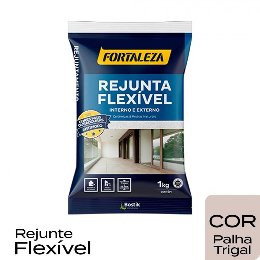 Rejunte Flexível Cerâmicas e Pedras - 1kg - Palha Trigal - Fortaleza Rejunte Flexível Cerâmicas e Pedras - 1kg - Palha Trigal - Fortaleza