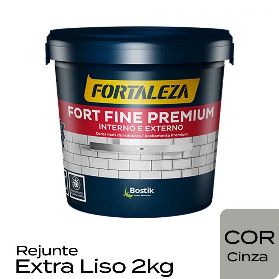 Rejunte Extra Liso Premium - 2kg - Cinza - Fort Fine Fortaleza