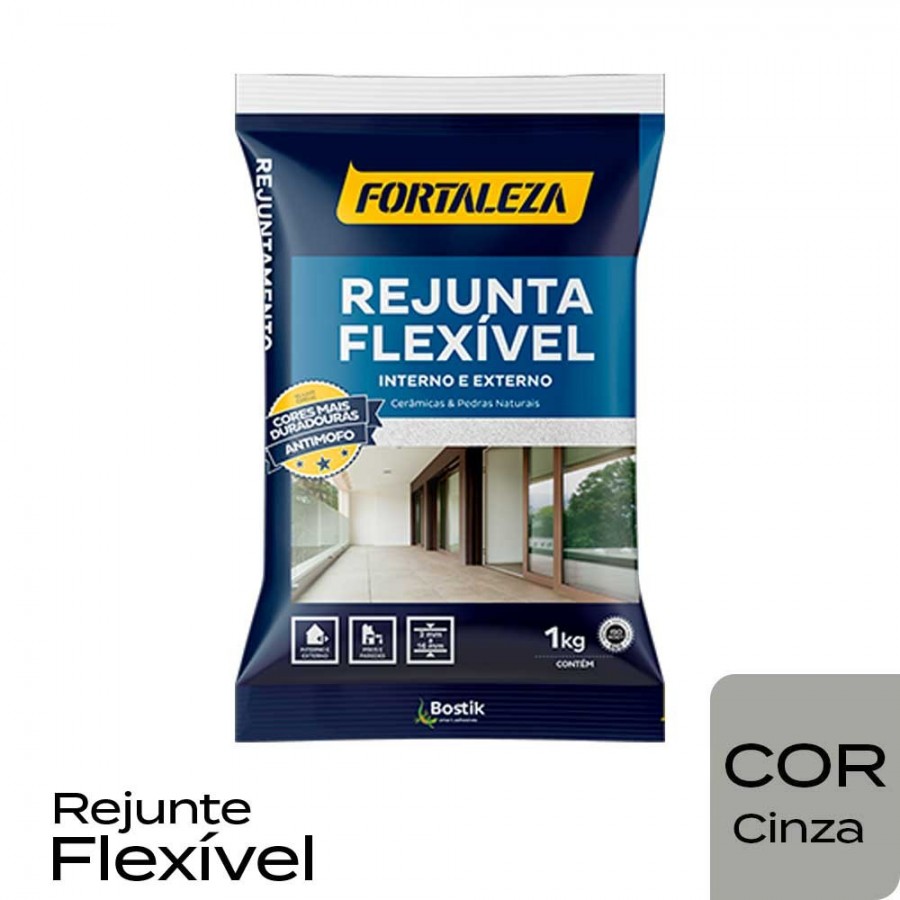 Rejunte Flexível Cerâmicas e Pedras - 1kg - Cinza - Fortaleza