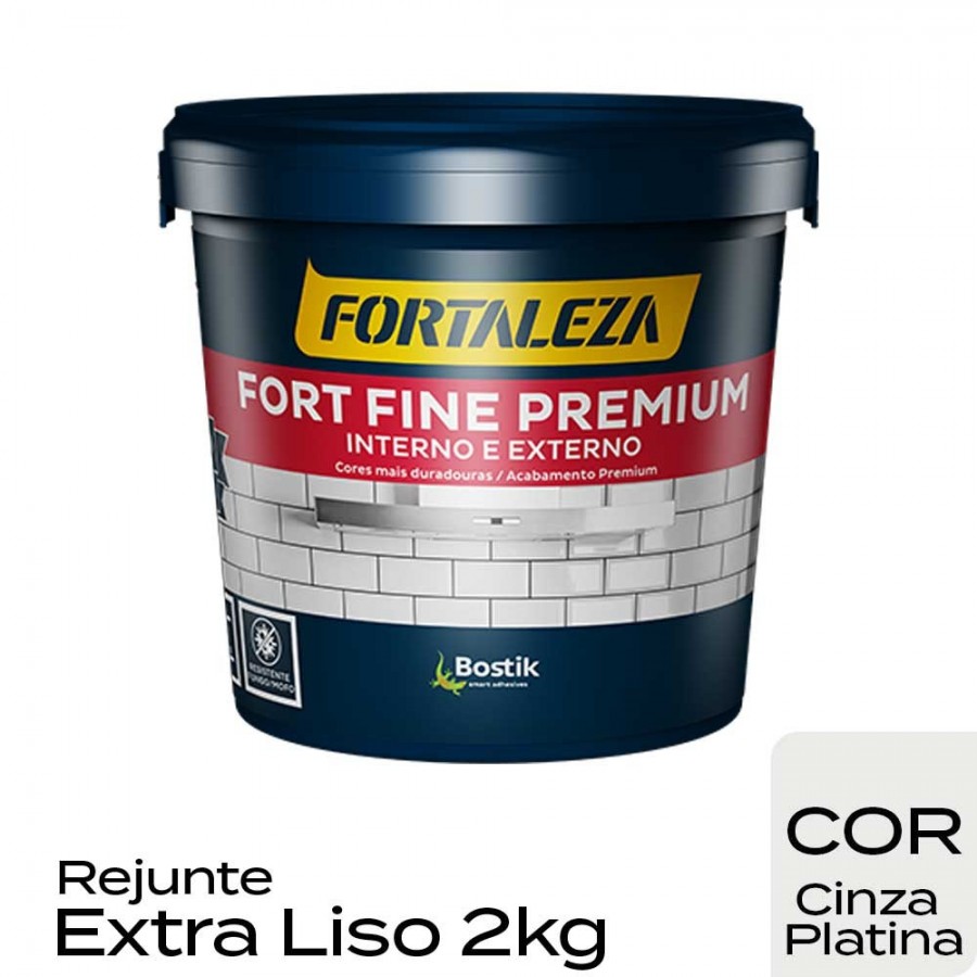 Rejunte Extra Liso Premium - 2kg - Cinza Platina - Fort Fine Fortaleza
