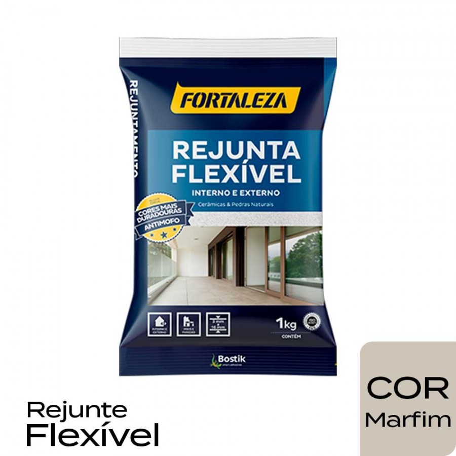 Rejunte Flexível Cerâmicas e Pedras - 1kg - Marfim - Fortaleza