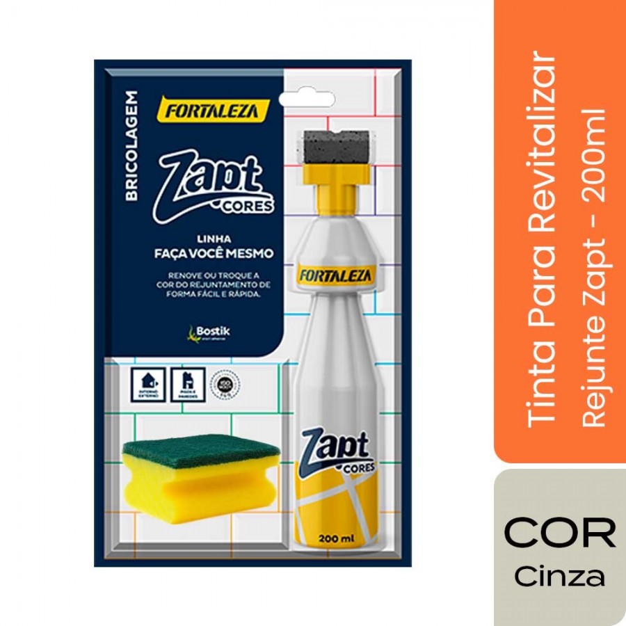 Tinta Para Rejunte Zapt - Cor Cinza - 200ml - Fortaleza
