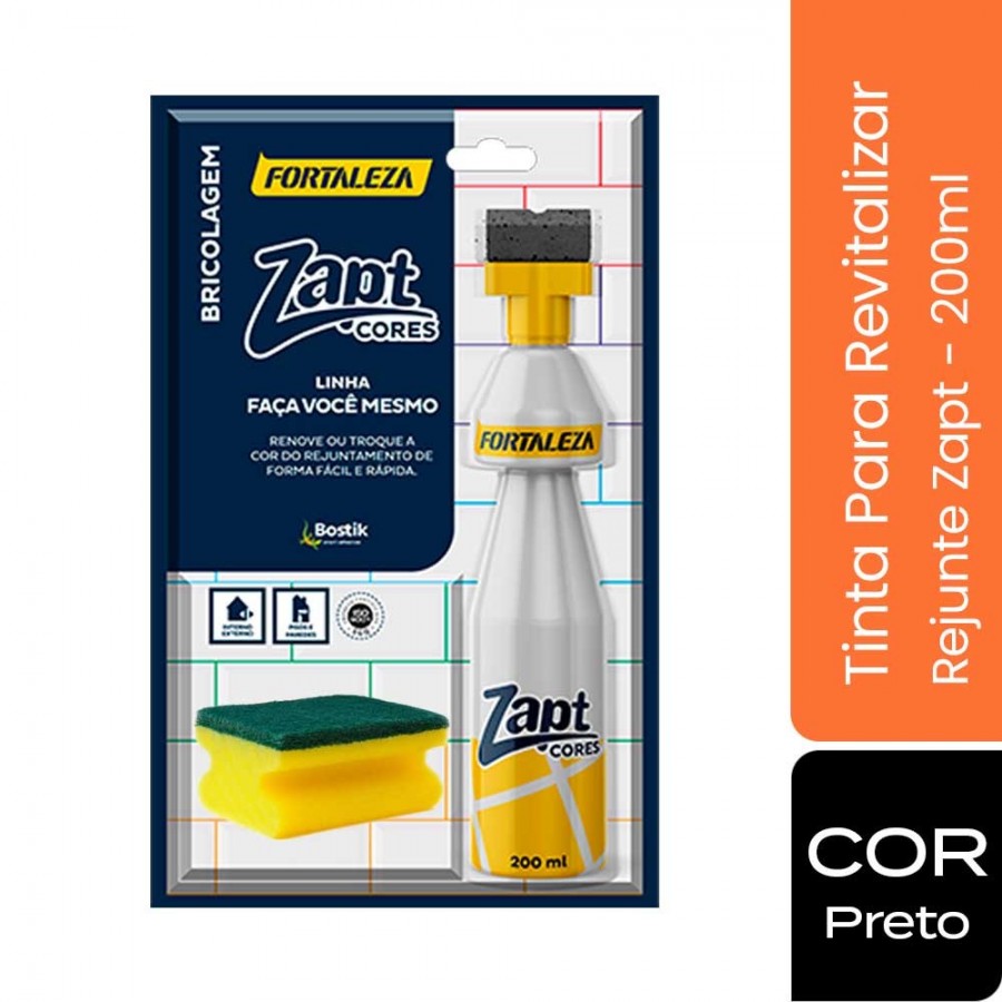 Tinta Para Rejunte Zapt - Cor Preto - 200ml - Fortaleza