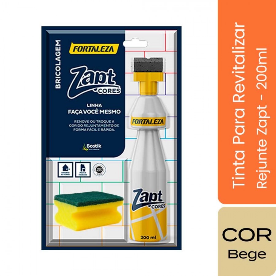 Tinta Para Rejunte Zapt - Cor Bege - 200ml - Fortaleza