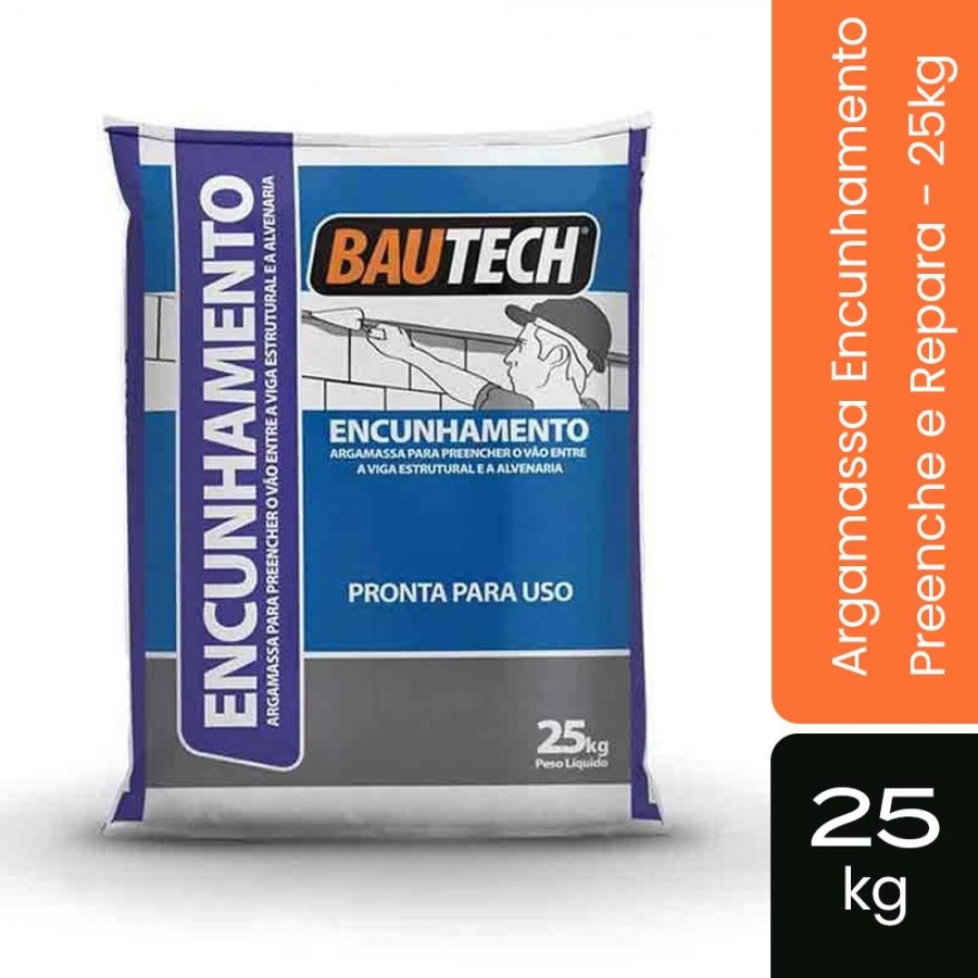 Argamassa Encunhamento - 25kg - Preenche e Repara Bautech