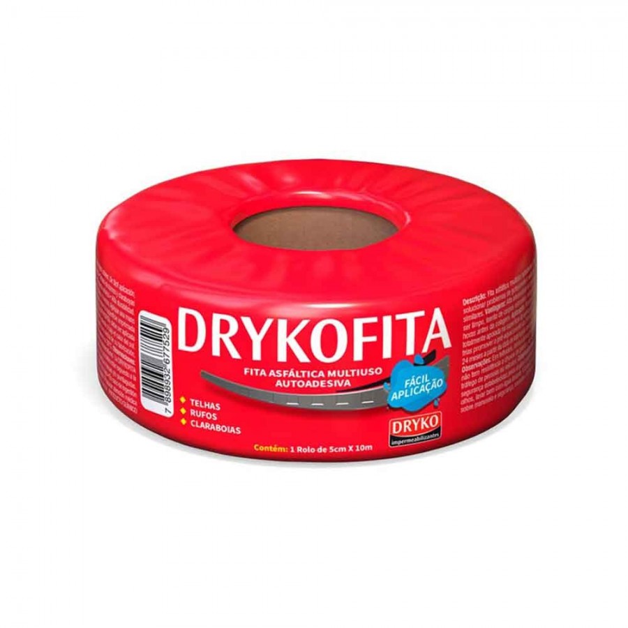 Dryko Fita - Alumínio - 5cm x 10m x 1mm - Manta Asfáltica Adesiva para Telhado Dryko