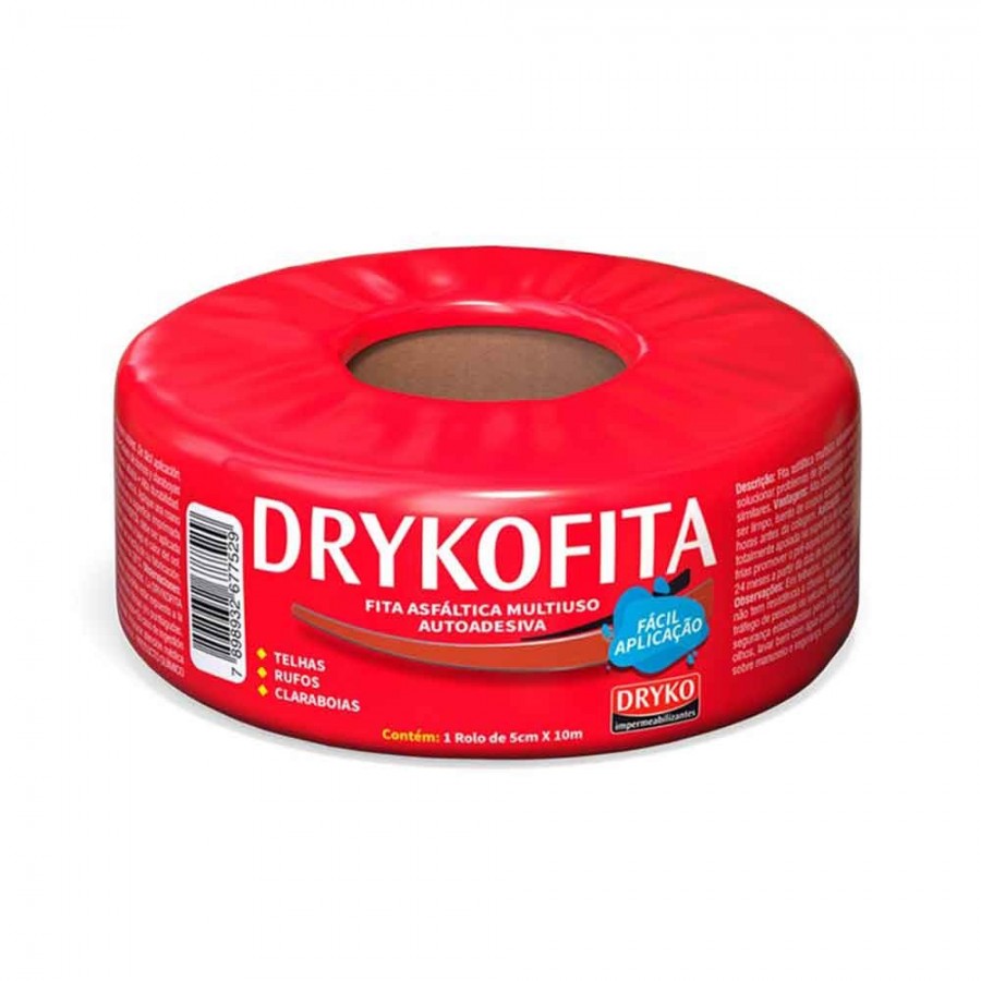 Dryko Fita - Terracota - 5cm x 10m x 1mm - Manta Asfáltica Adesiva para Telhado Dryko